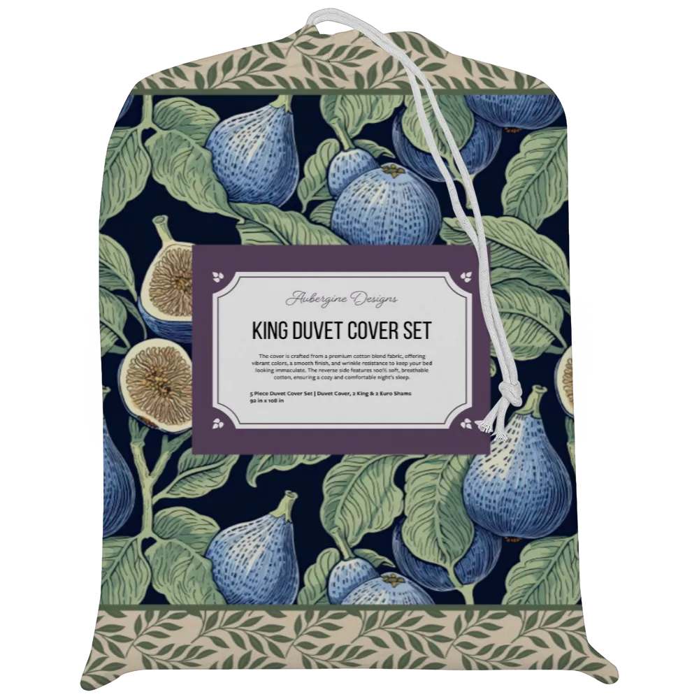 Verdant Fig™ Piped Edge Duvet Cover Set - Fig &amp; Ink