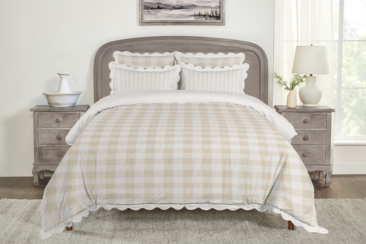 5 Piece Cotton Duvet Cover Set - Queen | Buffalo Check (SW Naturally Refined Collection)