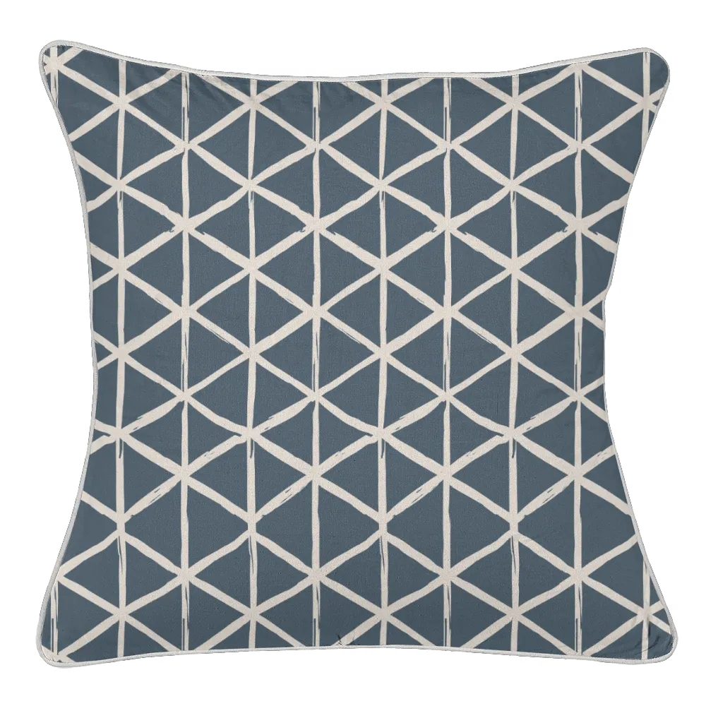 Ikat Fusion Coordinates Pair – Sand &amp; Sea Geometric (Marine)