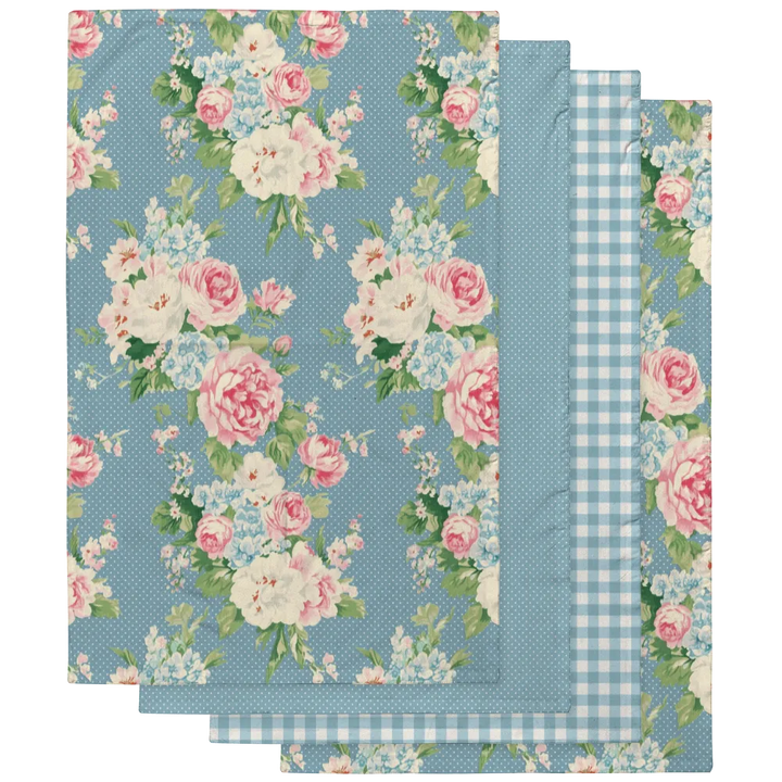 Emma - Bluejay Tea Towel Set (4) | Vintage Cottage Collection