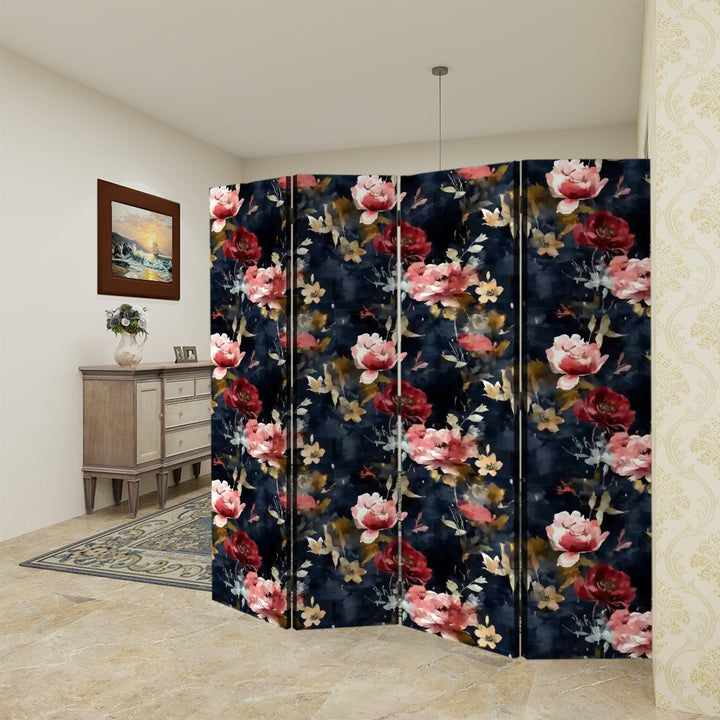 4 Panel Room Divider Folding Screen / Emma Rose