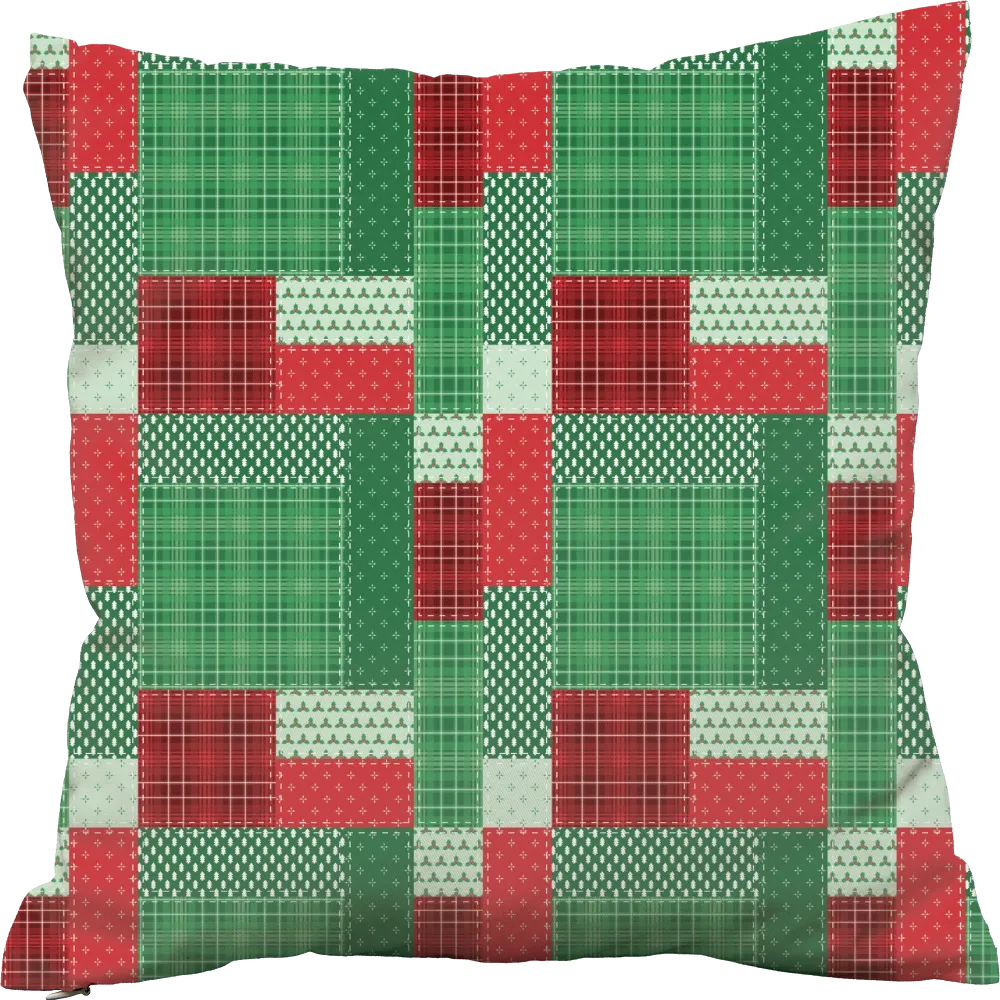 Luxury Flannel & Sherpa Comforter Set | Patchwork Squardular - Xmas