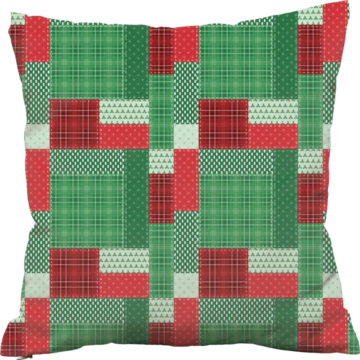 Luxury Flannel & Sherpa Comforter Set | Patchwork Squardular - Xmas