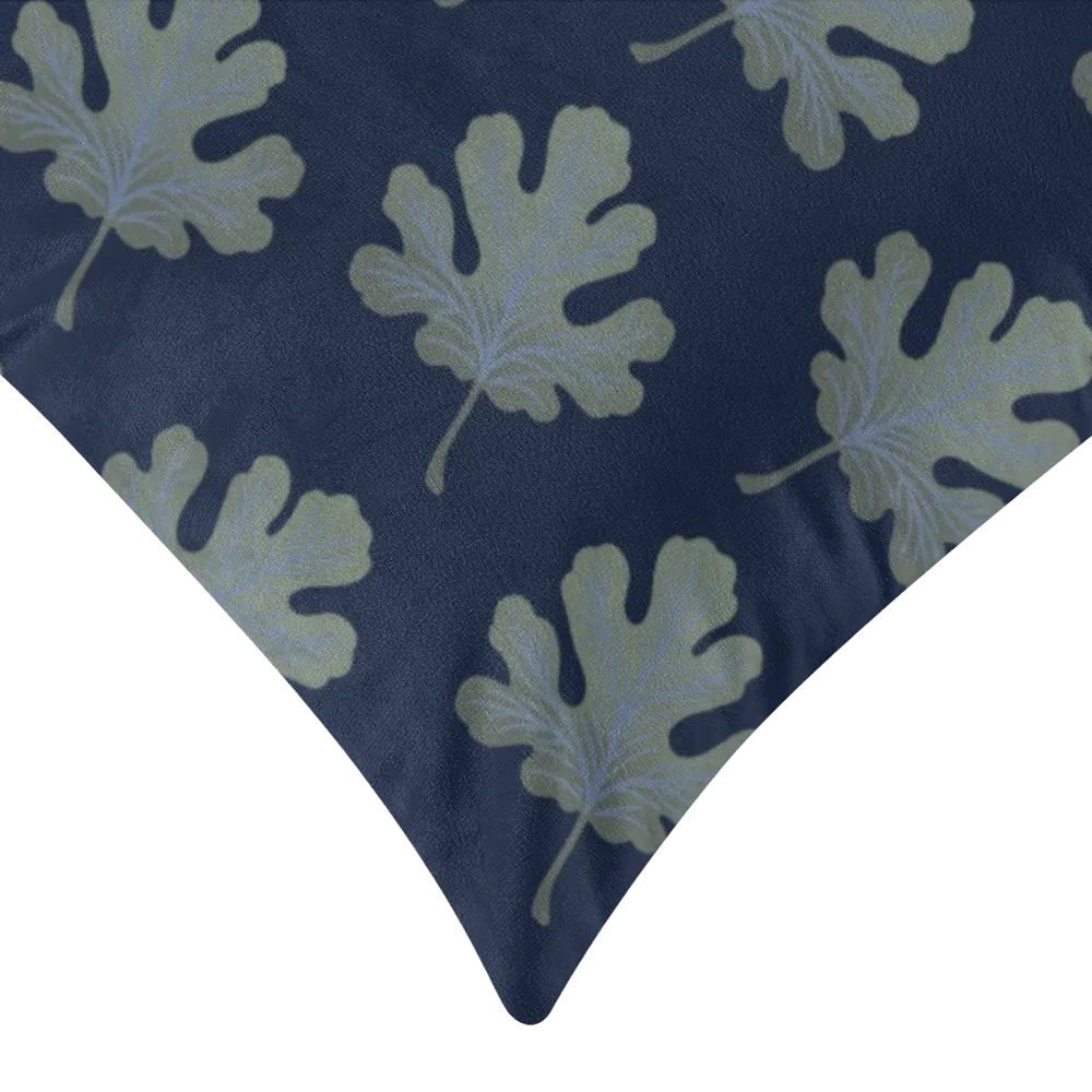 Verdant Fig™ Dutch Velvet Decorative Pillow - Stamped Fig (Ink &amp; Mineral)