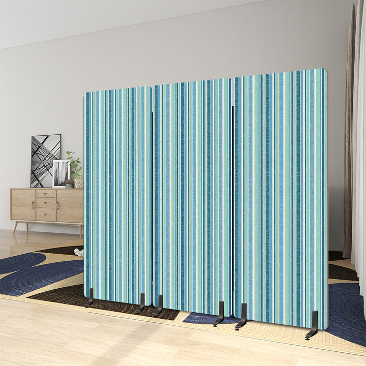 3 Panel Sound-Absorbing Room Divider / Sketchy Stripes