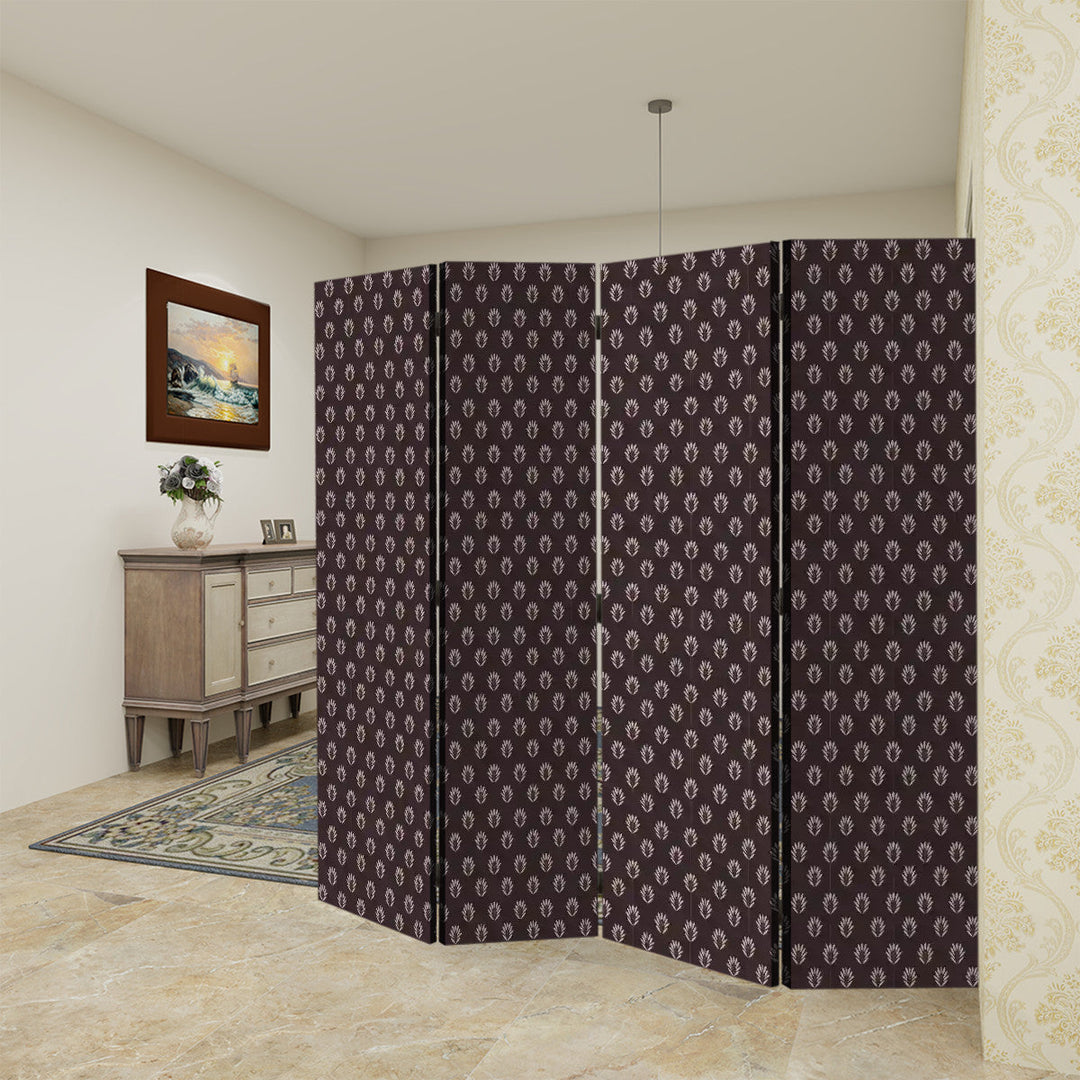 4 Panel Room Divider Folding Screen / Fronds