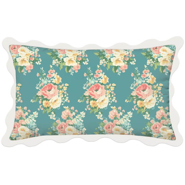 Vintage Cottage Collection Scalloped Duvet Cover Set - Florence (Blue)