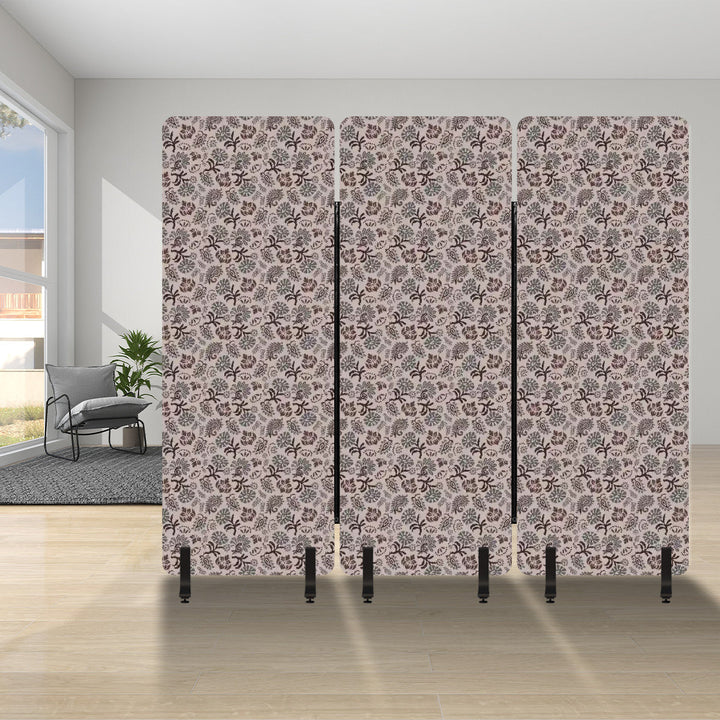 3 Panel Sound-Absorbing Room Divider / Vintage Floral