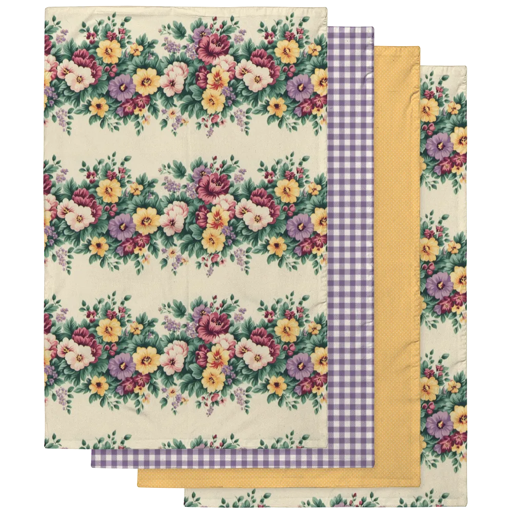 Millie Tea Towel Set (4) | Vintage Cottage Collection
