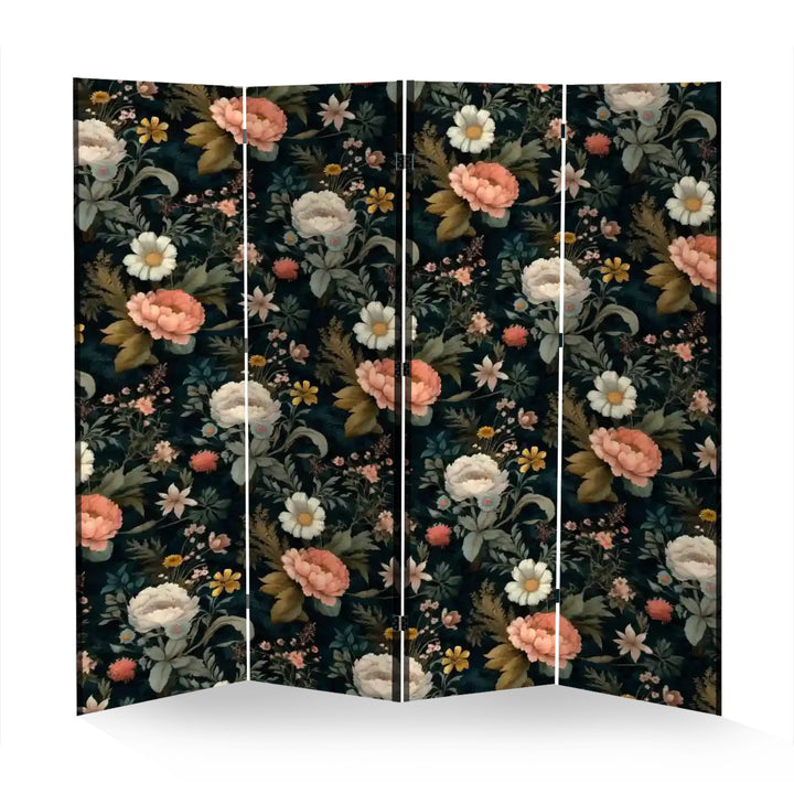 4 Panel Room Divider Folding Screen / Casual Garden