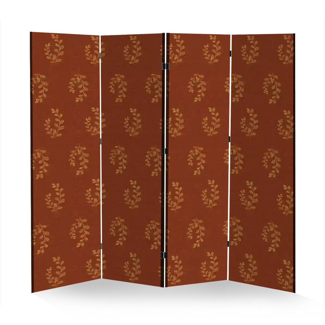 4 Panel Room Divider Folding Screen / Russet Summer