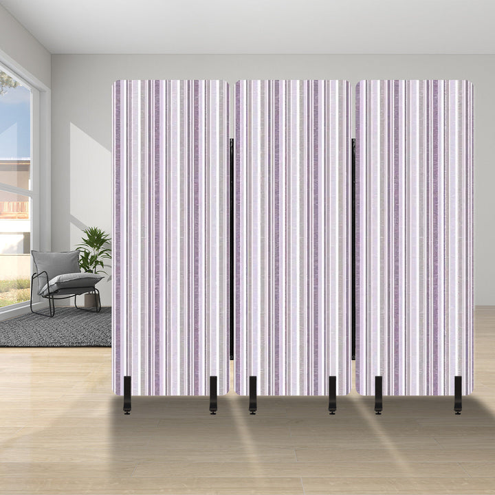 3 Panel Sound-Absorbing Room Divider / Sketchy Stripes