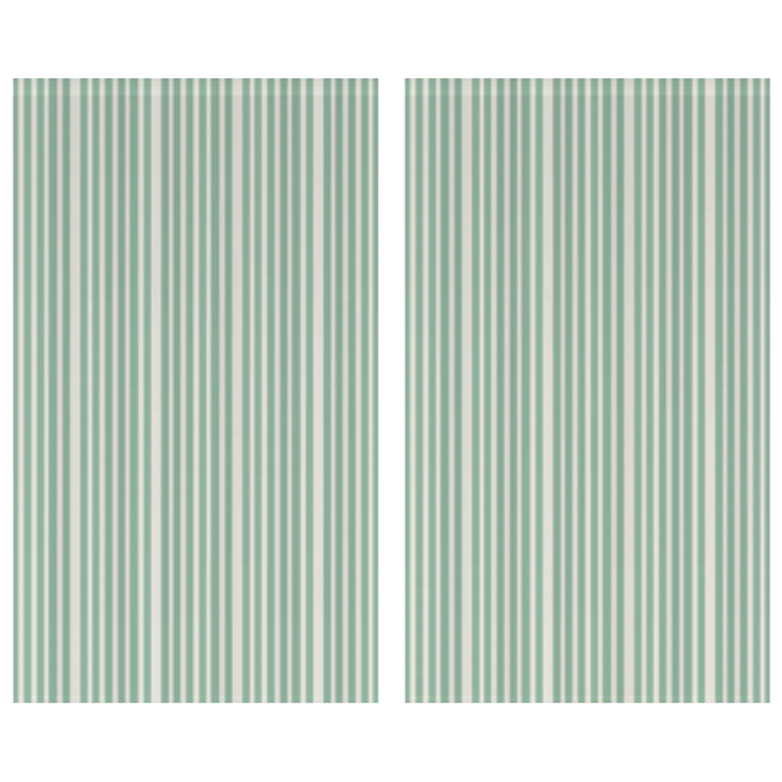 Window Curtain Set - Cotton Blend (2 Panels) | French Stripe - Spearmint