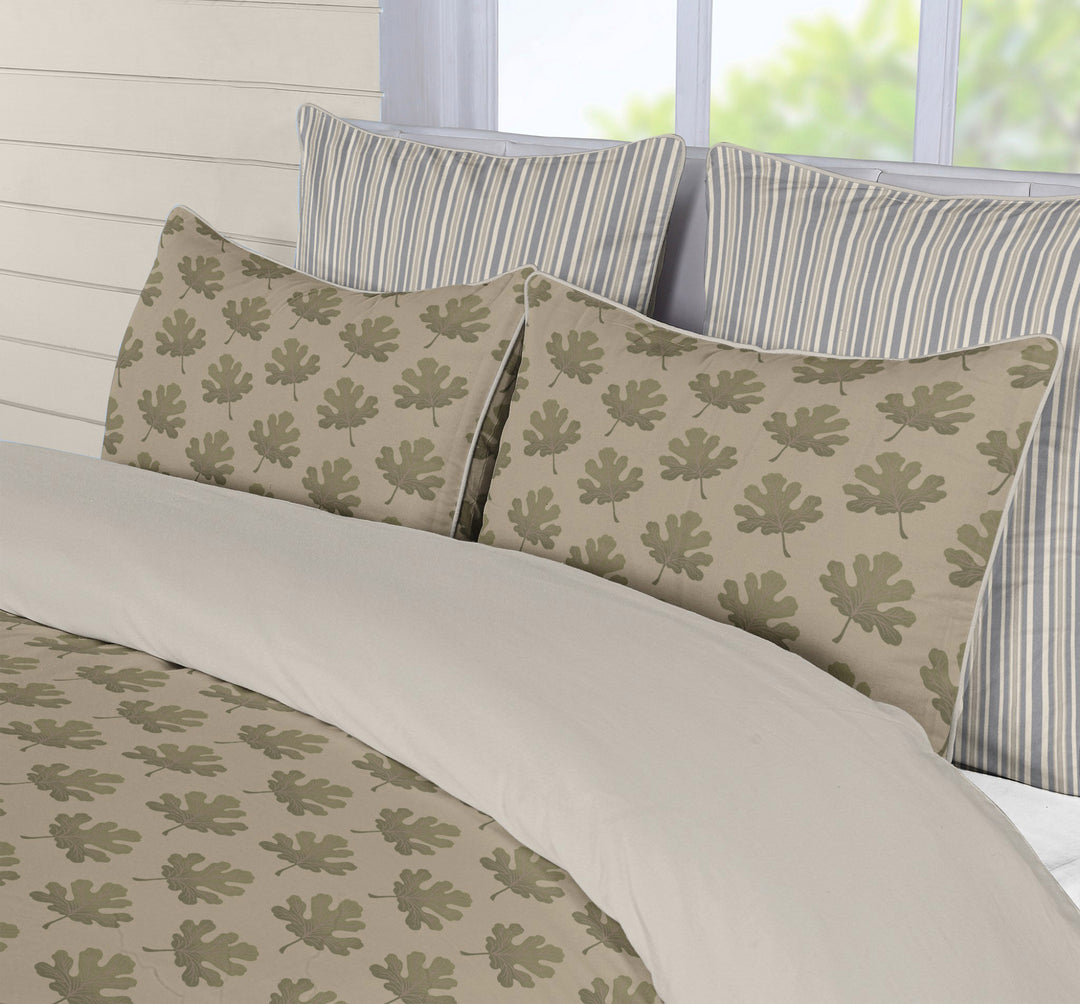Verdant Fig™ Piped Edge Duvet Cover Set - Stamped Fig
