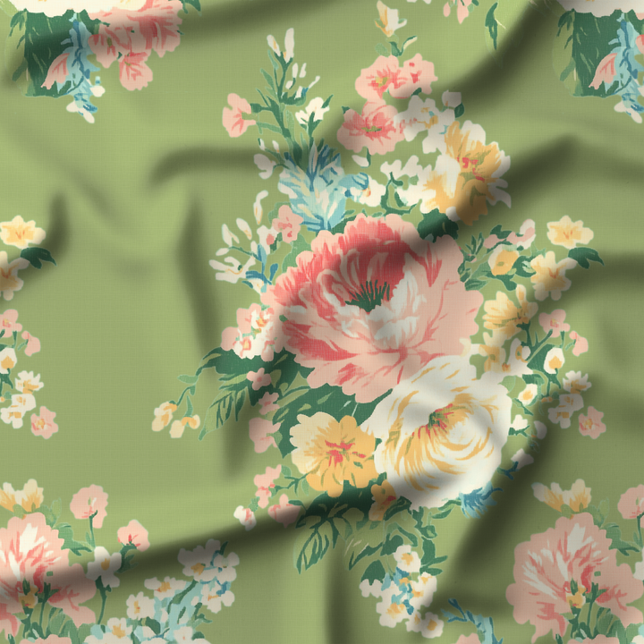 Vintage Cottage Collection Scalloped Duvet Cover Set - Florence (Lime)