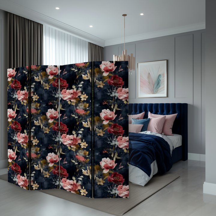 4 Panel Room Divider Folding Screen / Emma Rose