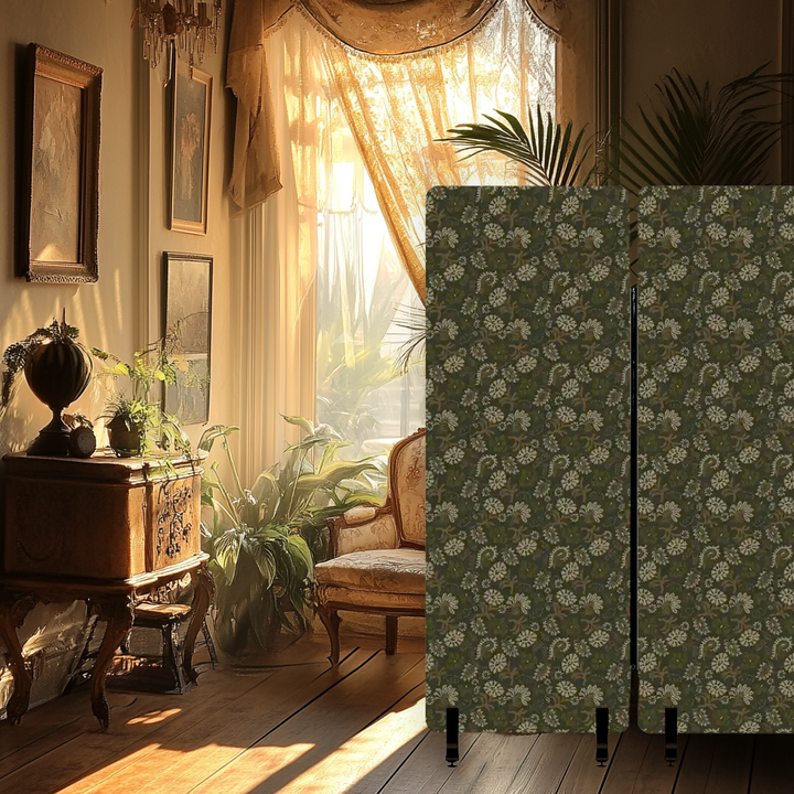 3 Panel Sound-Absorbing Room Divider / Vintage Floral