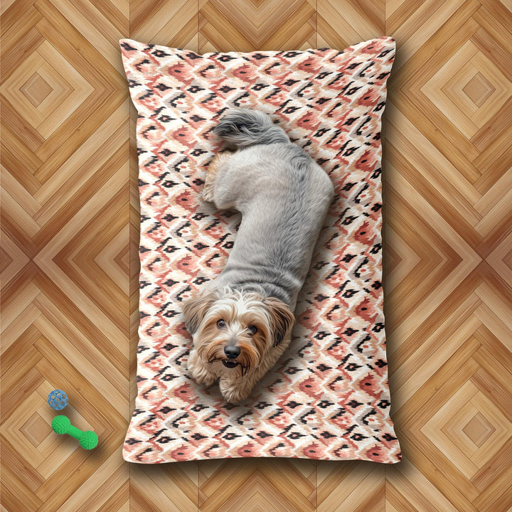 Designer Pet Bed - Ikat Fusion | Blush and Beige