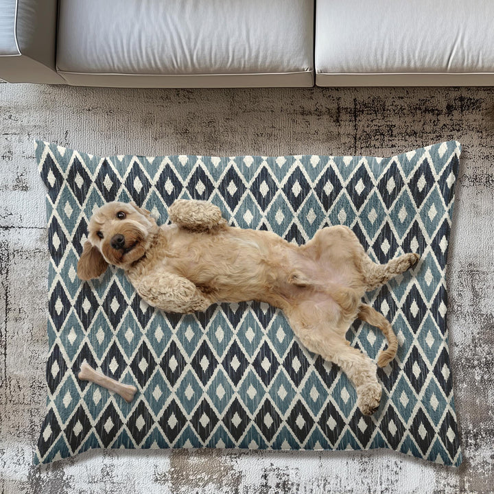 Designer Pet Bed - Ikat | Naval & Blustery