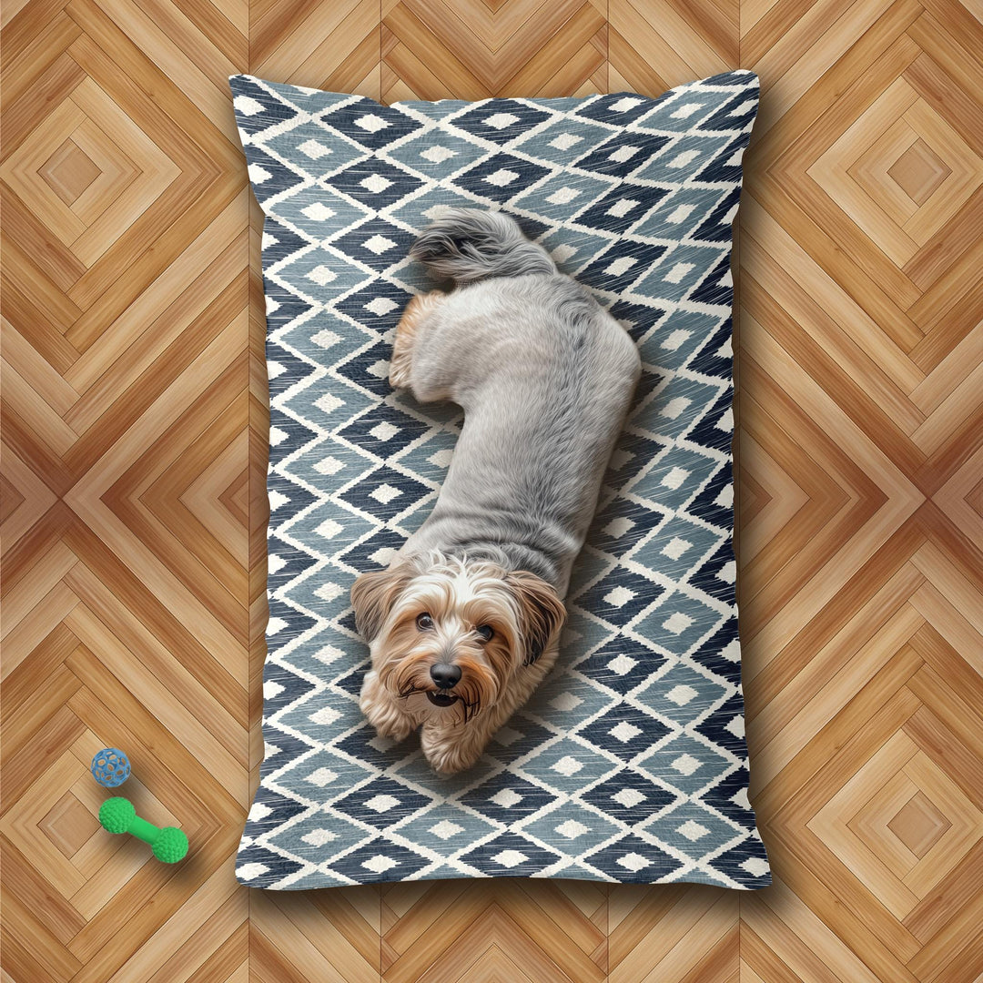 Designer Pet Bed - Ikat | Naval & Blustery