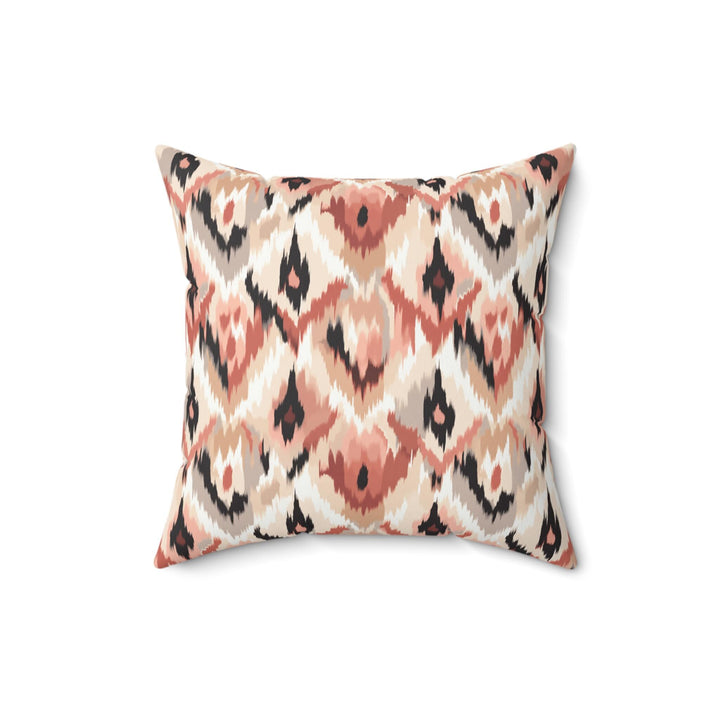 Microsuede Suede Cushion / Ikat Fusion - Blush & Beige Collection