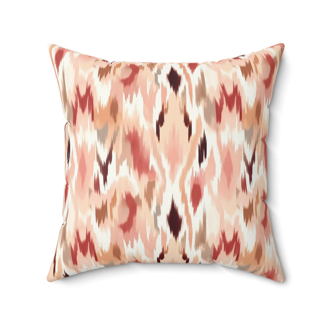 Microsuede Suede Cushion / Ikat Fusion - Blush & Beige Collection