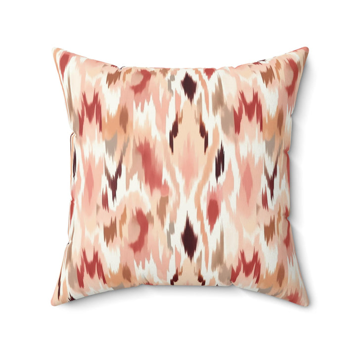 Microsuede Suede Cushion / Ikat Fusion - Blush & Beige Collection