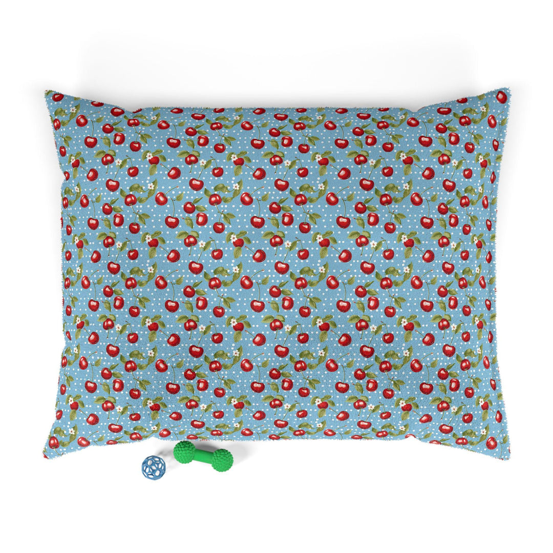 Designer Pet Bed - Vintage Cherries on Blue