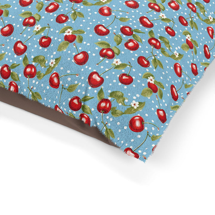 Designer Pet Bed - Vintage Cherries on Blue