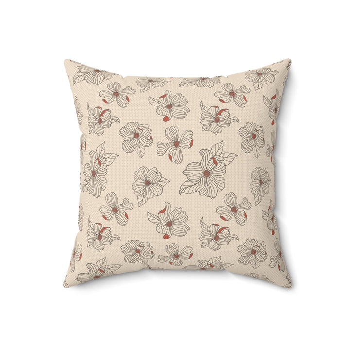 Microsuede Suede Cushion - Dogwood Blossoms