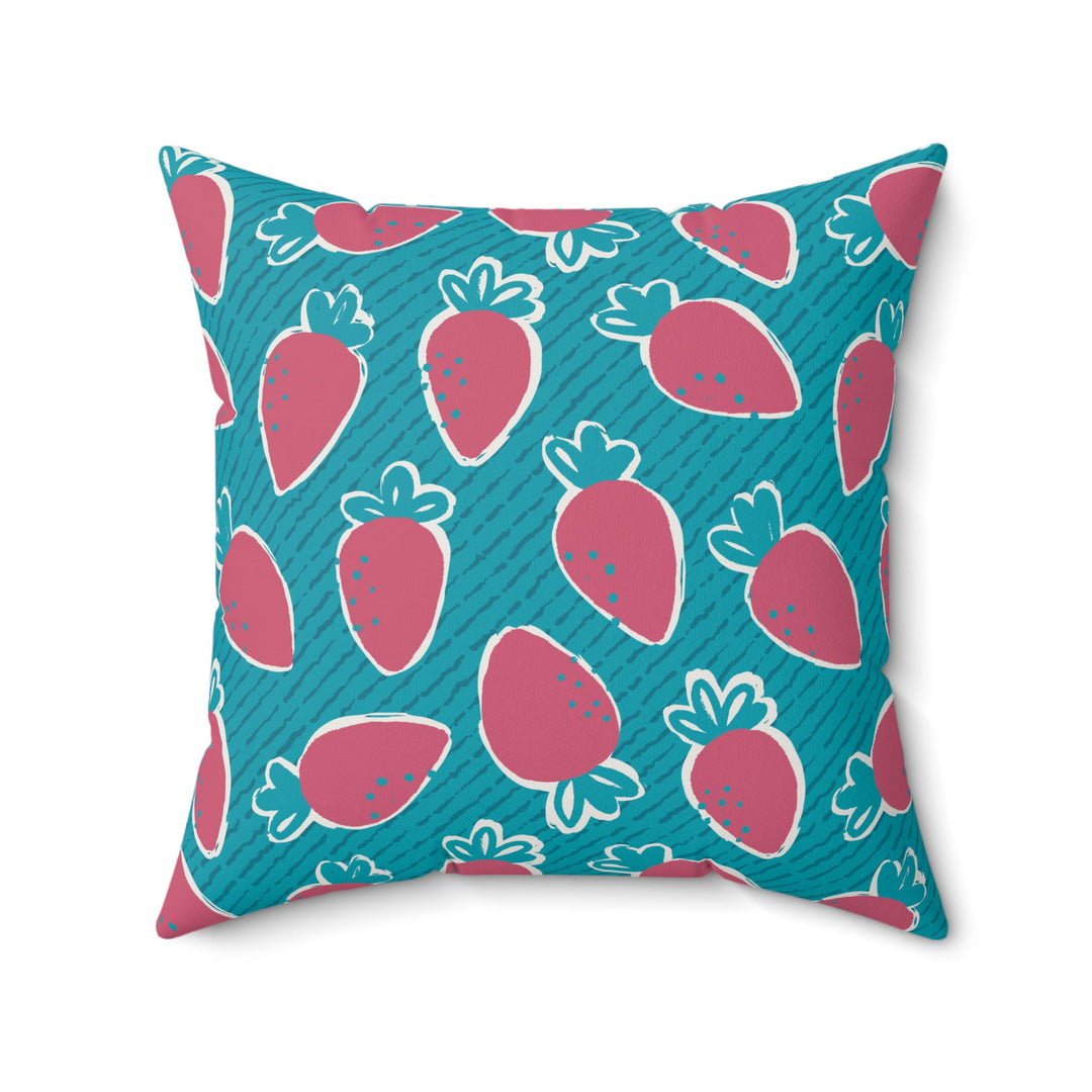 Microsuede Suede Cushion - Strawberry