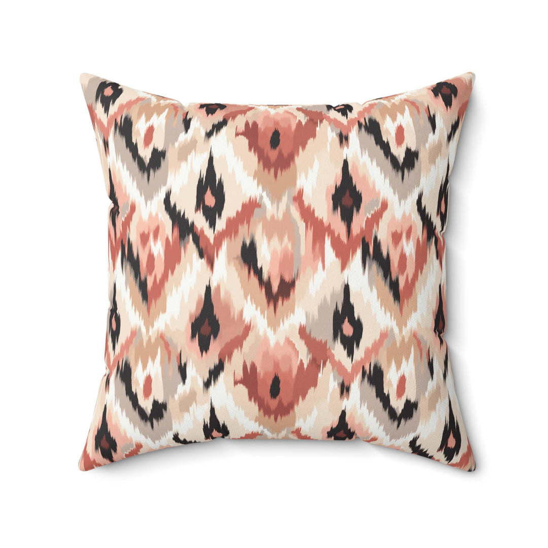 Microsuede Suede Cushion / Ikat Fusion - Blush & Beige Collection