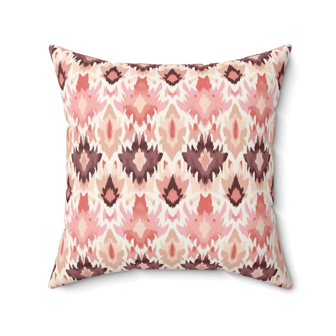 Microsuede Suede Cushion / Ikat Fusion - Blush & Beige Collection