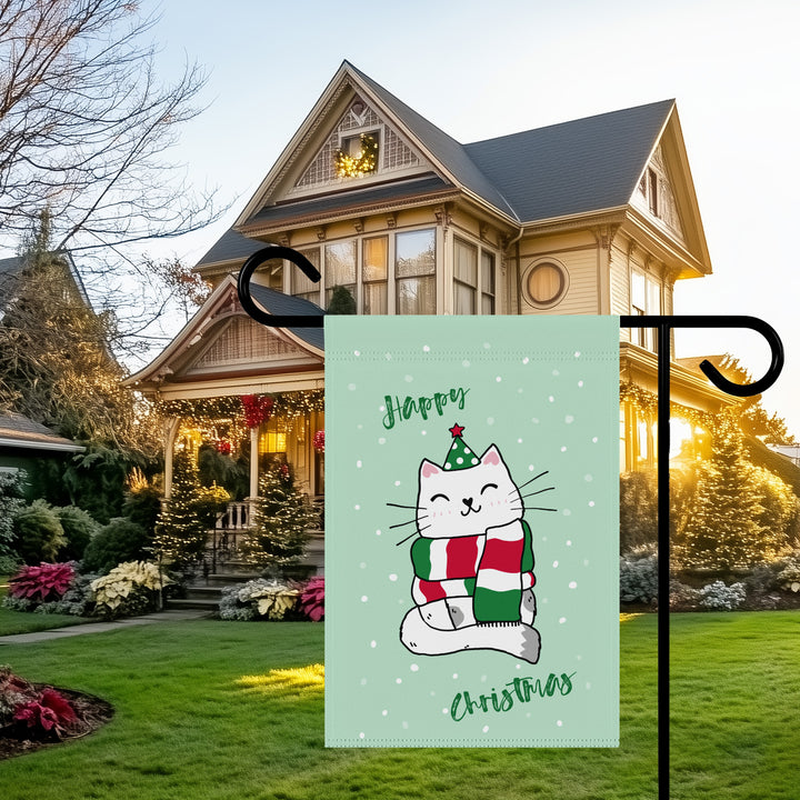 Double-sided Garden & House Banner / Merry Catmus - Green / 4 Design Choices