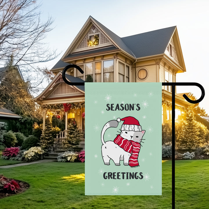 Double-sided Garden & House Banner / Merry Catmus - Green / 4 Design Choices