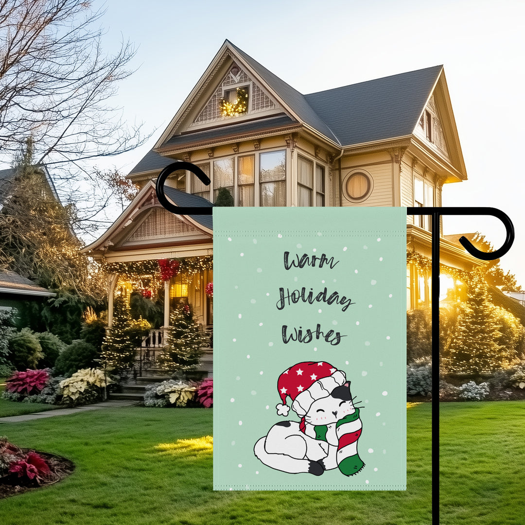 Double-sided Garden & House Banner / Merry Catmus - Green / 4 Design Choices