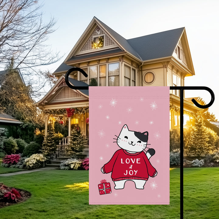 Double-sided Garden & House Banner / Merry Catmus - Pink / 5 Design Choices