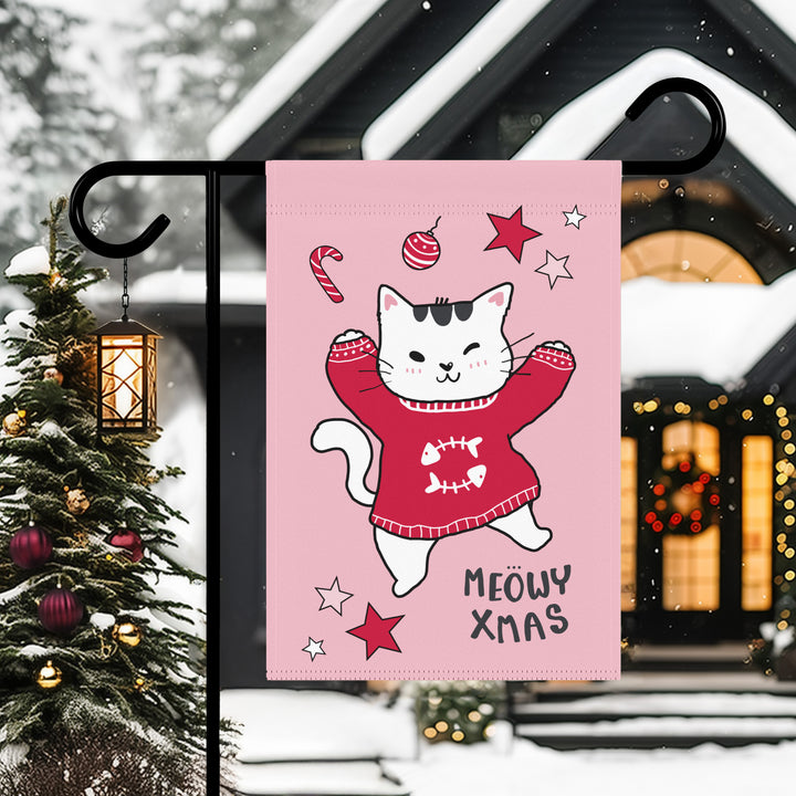 Double-sided Garden & House Banner / Merry Catmus - Pink / 5 Design Choices