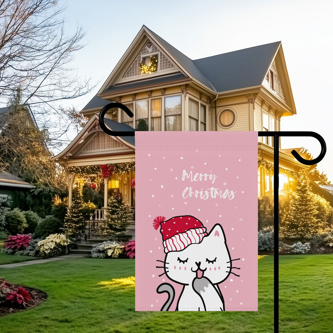 Double-sided Garden & House Banner / Merry Catmus - Pink / 5 Design Choices