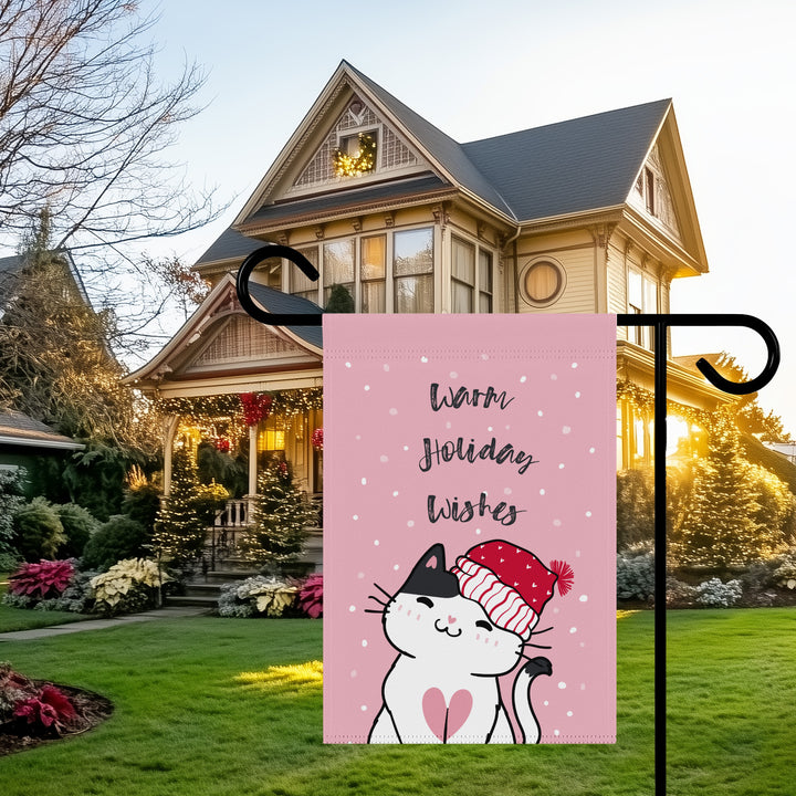 Double-sided Garden & House Banner / Merry Catmus - Pink / 5 Design Choices