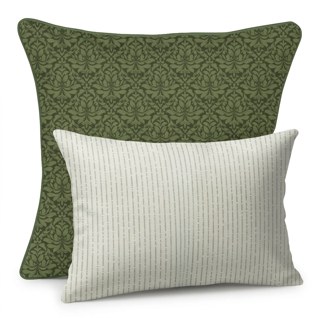Midnight Garden™ Coordinates Pair – Damask (Green)