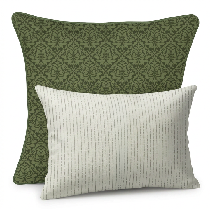 Midnight Garden™ Coordinates Pair – Damask (Green)