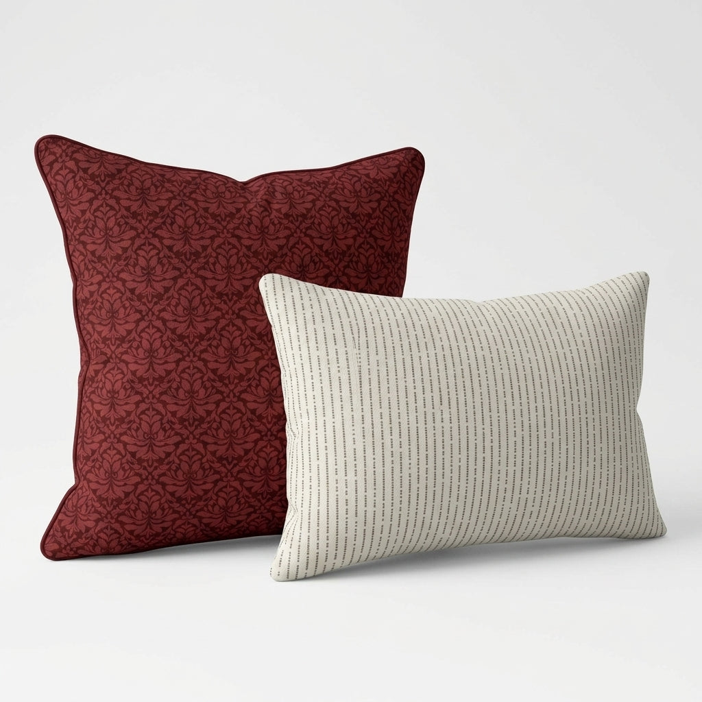 Midnight Garden™ Coordinates Pair – Damask (Red)
