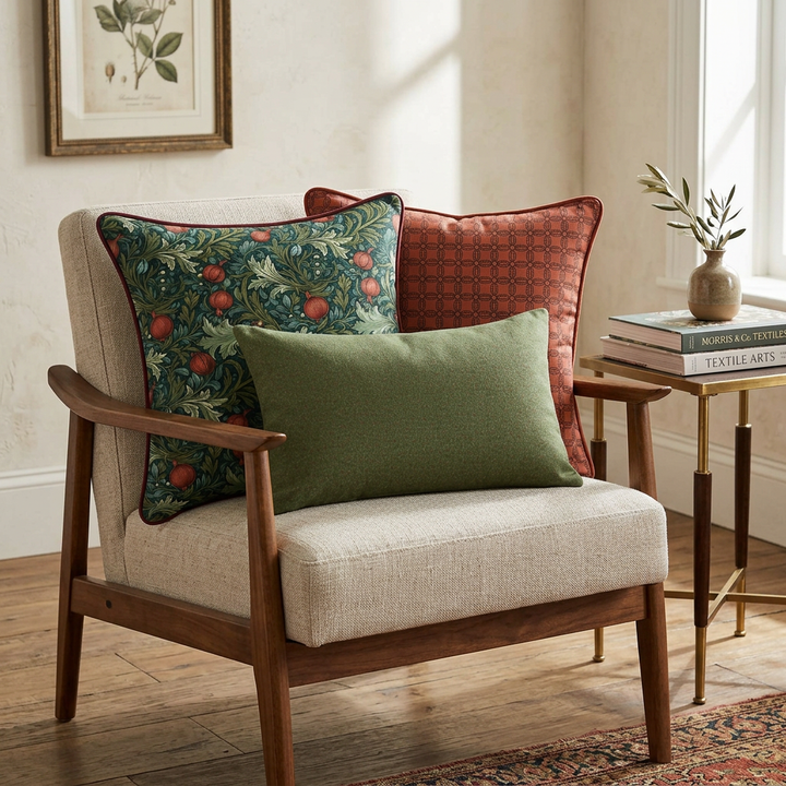 Midnight Garden Pillow Trio - Pomegranate Grove