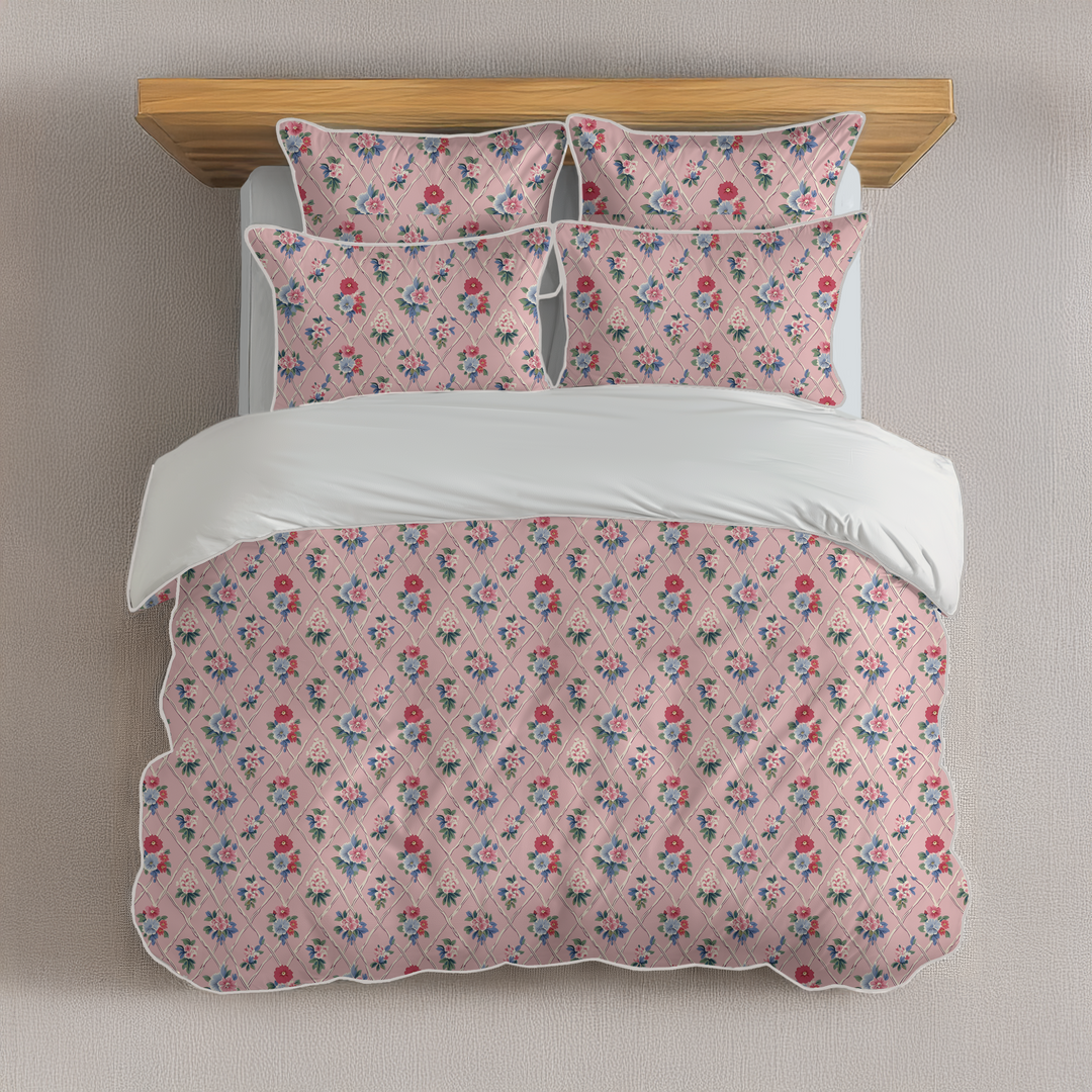 Vintage Cottage Collection Piped Edge Duvet Cover Set - Mildred