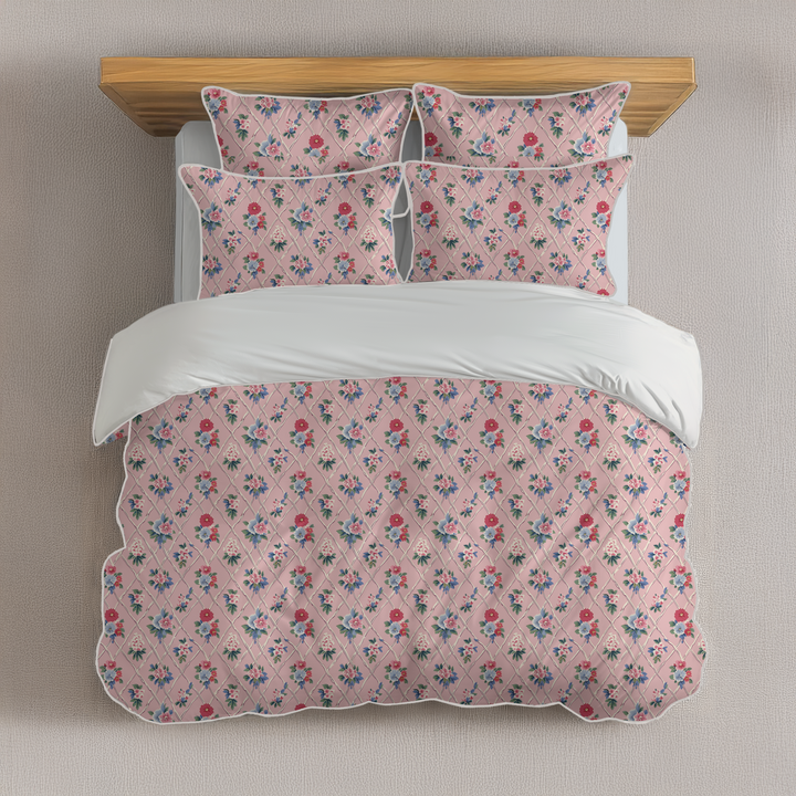 Vintage Cottage Collection Piped Edge Duvet Cover Set - Mildred