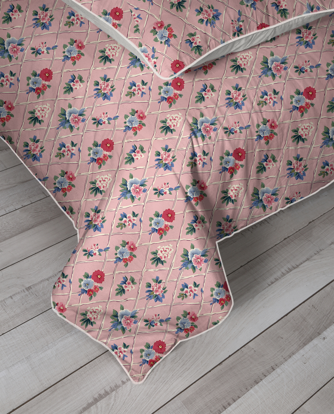 Vintage Cottage Collection Piped Edge Duvet Cover Set - Mildred