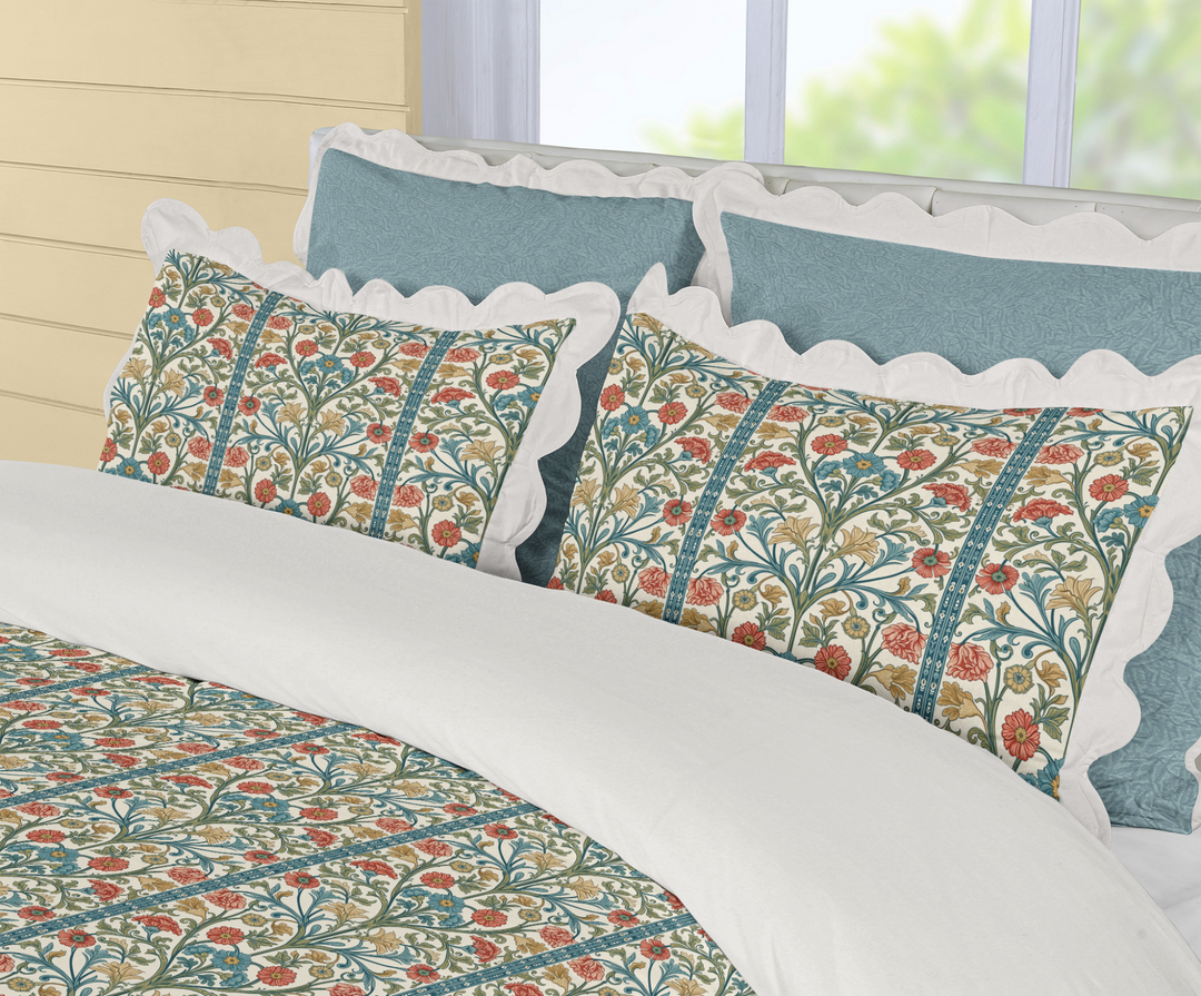 Sunlit Garden™ Scalloped Duvet Cover Set