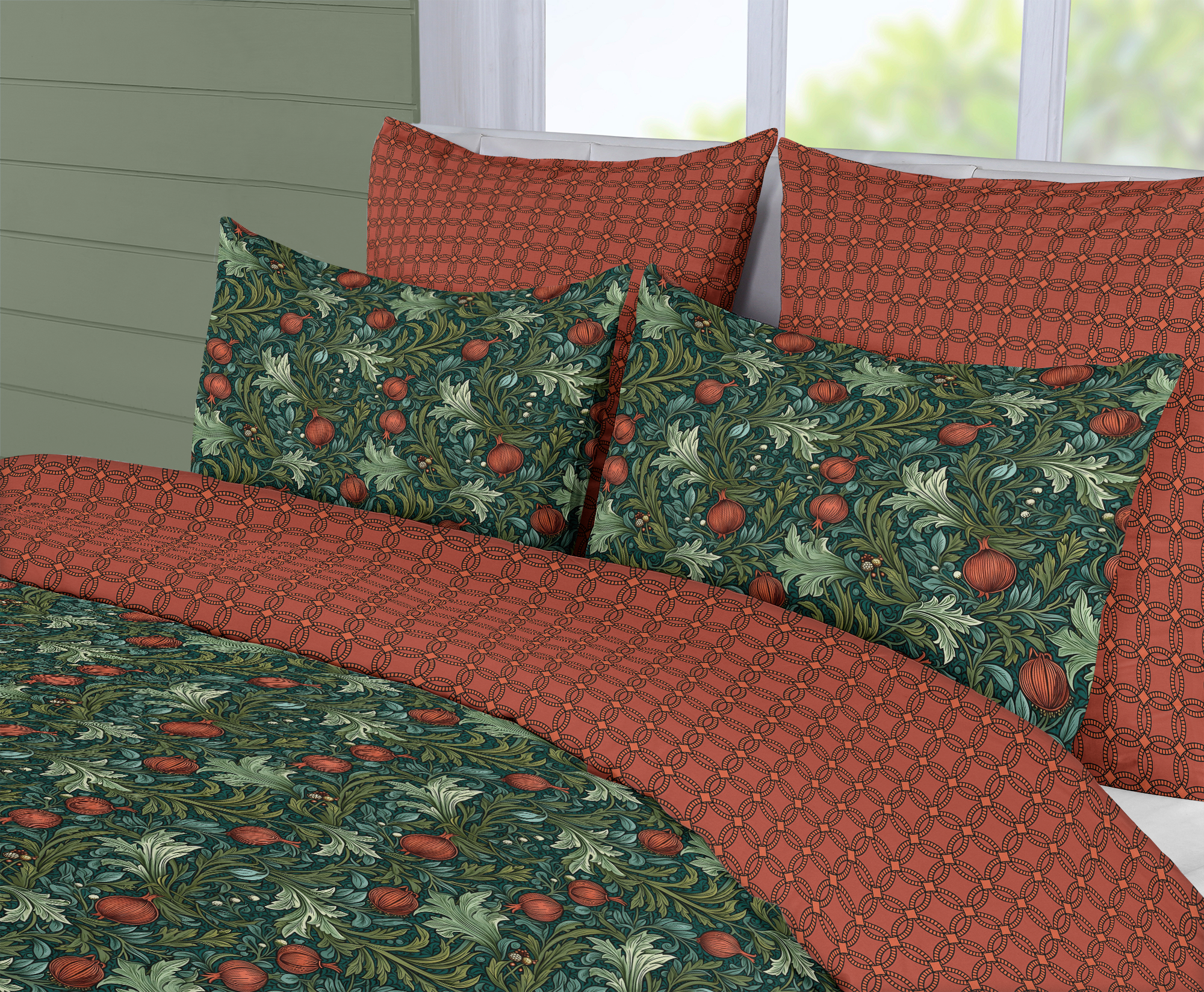 Midnight Garden™ Reversible Comforter Set - Pomegranate Grove