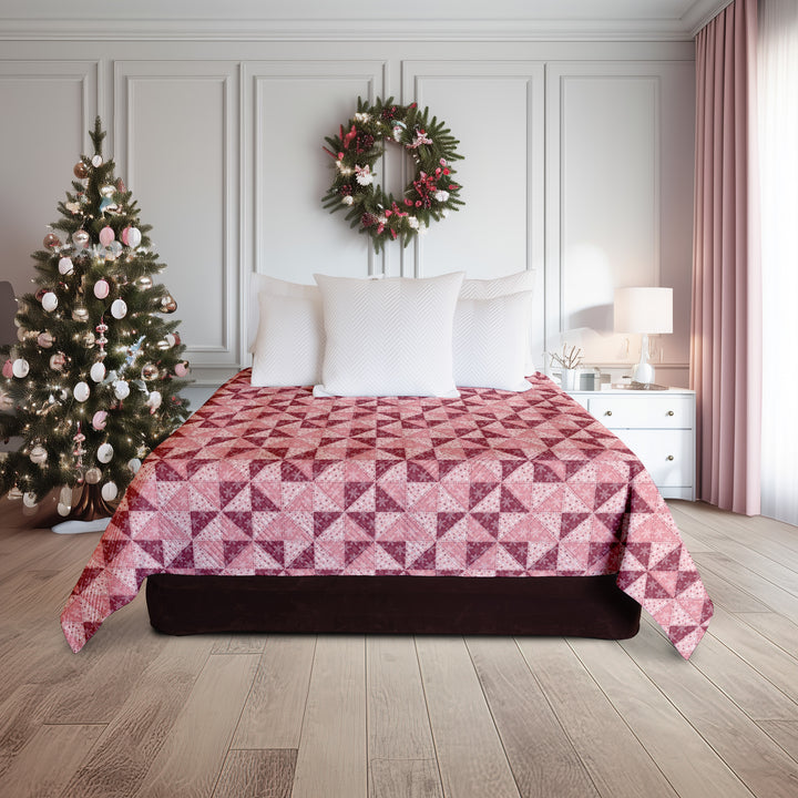 Quilted Coverlet / 4 sizes / Patchwork / Pinwheel / Snow